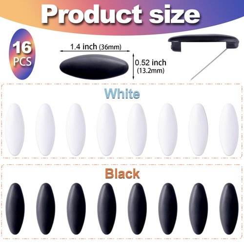 HINZIC 16Pcs Hijab Pins, 2 Boxes Muslim Scarf Safety Pins, Brooch Pins Scarf Pins Clips Safety Locking Baby Cloth Nappy Pin for Women Muslim Scarf Clothing, Black+White