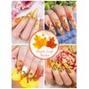 Kalolary 3 Boxes Fall Leaves Nail Art Sequins, 3D Maple Sycamore Ginkgo Leaf Nail Stickers Wood Pulp Glitter Flakes for Autumn Nail Art Decorations