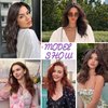 NAYOO 4PCS Clip in Hair Extensions Long Wavy Curly Synthetic Thick Hairpieces Wine Red for Women with Fiber Double Weft Hair Full Head（16 Inch, Wine Red）