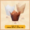 Tulip Cupcake Liners, Muffin Liners for Baking by Baker’s Signature – 150pcs of Parchment Paper Cups Cupcake Wrappers – Perfect Size, Sturdy, Greaseproof & Easy to Use – Beige White Brown