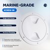Five Oceans 5" Boat Hatch, 2-Pack Marine Access Hatch, Round Inspection Deck Plate Hatch with Detachable Cover, UV Resistant ABS White Plastic, for Pontoon, Fishing Boat, Bass Boat, Yacht - FO84-M2
