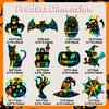 RICEDUO Halloween Scratch Paper Art Set - 48 Pcs Halloween 12 Design Magic Rainbow Scratch Off Cards for Kids, Hanging Ornaments for Halloween Party Favors Activities