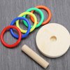 SG Store 1 Set Wooden Bird Training Toys Parrot Training Colorful Stacking Rings Toy Educational Foraging Toy for Small to Medium Birds
