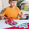 Super Wings Transformer Toys, 7" Super Robot and 2" Mini Jett Transforming Suit, 2 in 1 Car Robot Toys Action Figure, Racing Cars Playset for Boys and Girls Age 3+, Gifts for Preschool Kids, Red