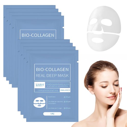 OKNIAO Anti Wrinkle Mask, Collagen Mask, Bio Collagen Face Mask, Bio-Collagen Deep Mask, Pure Collagen Films, Deep Hydrating Firming Overnight Hydrogel Mask (2BOX)