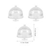 Zerodeko 10PCS Dollhouse Mini Cake Plate with Lid, Plastic Cupcake Stand Dome Cover, Clear Small Cake Display Stand for Dollhouse Kitchen Party Supplies Accessories 1 12 Scale