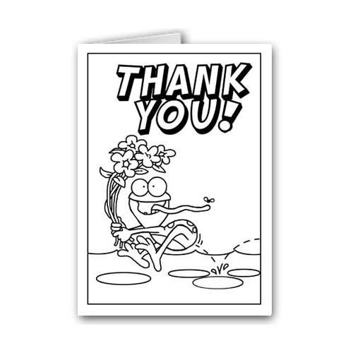 Stonehouse Collection Happy Birthday Kid Set of Coloring Greeting Cards - 12 Color Card and Envelopes (Thank You Frog)