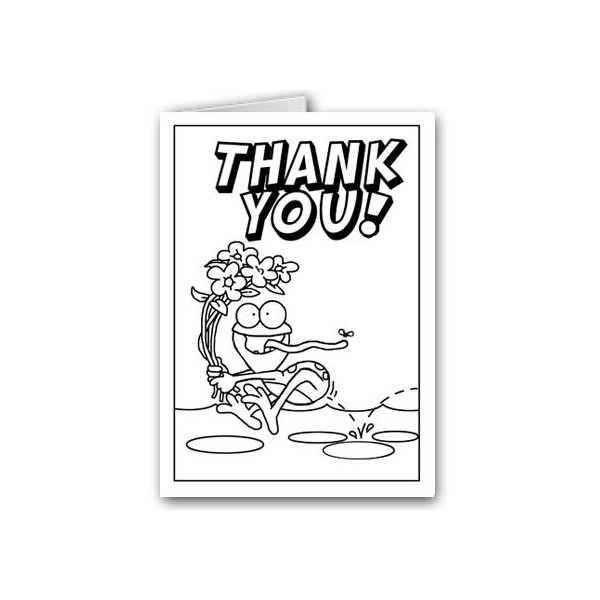 Stonehouse Collection Happy Birthday Kid Set of Coloring Greeting Cards - 12 Color Card and Envelopes (Thank You Frog)