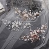 Jumwrit Wedding Hair Comb Rhinestone Teardrop Hair Comb Pearl Flower Hair Comb Bridal Headpiece for Wedding Brides Bridesmaids Hair Accessories(Silver)