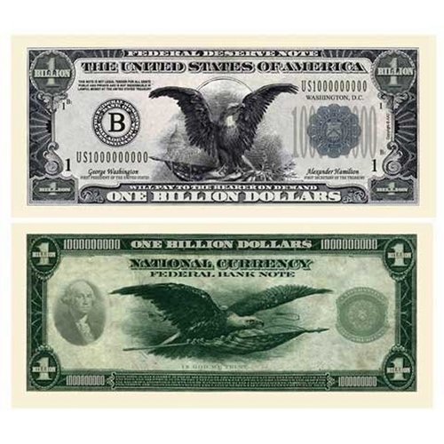 25 Billion Dollar Federal Reserve Notes with Bonus “Thanks a Million” Gift Card Set