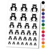 Teddy Bear Stuffed Animal Toy Temporary Tattoo Water Resistant Fake Body Art Set Collection - Black (One Sheet)