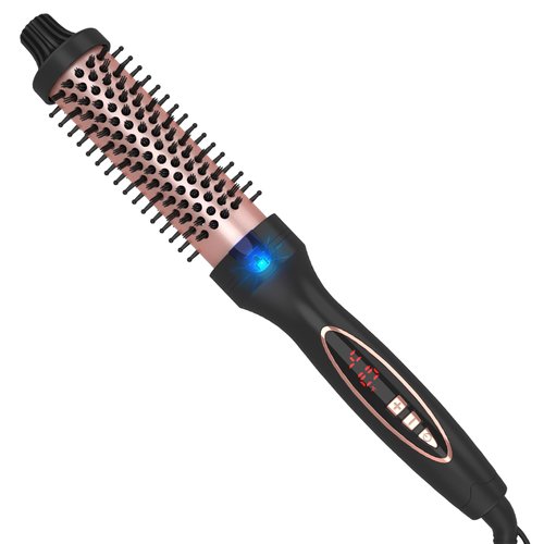 New Upgrade 1.25 Inch Thermal Brush Create Loose & Volume Curls Digital Display 9 Heat Settings Tourmaline Ionic Hair Curler 1 1/4 Inch Curling Iron Brush Dual Voltage for Traveling