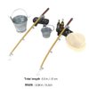Kisangel 1Set Miniature Fishing Pole Dollhouse Fishing Rod Set Miniature Fishing Gear for Mini Bench Hat Beer Bottles Buckets House Decor