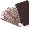 Z'OREYA Eye Makeup Brushes, 12 Pcs Professional Eye Brush Set Eyeshadow, Eyebrow, Blending, Fan, Eyelash Brushes Set With Carrying Bag(Champagne Gold)