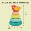Mentari Toys - Stacking Tree with Bird - 5pcs Ring Stacker Toddler Toy - Wooden Stacking Rings - Boost Fine Motor Skills - Toddler Educational Toy - Age 12m+