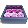 JM Box of Purple Flora Scented Roses Flower Bath Soap, Plant Essential Oil Rose Soap in Gift Box, Gift for Anniversary/Birthday/Wedding/Valentine’s Day/Mother’s Day 9 Pcs