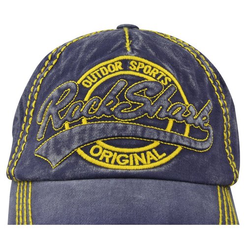 MINAKOLIFE Men Vintage Rock Shark Washed Baseball Cap Hat (Blue)