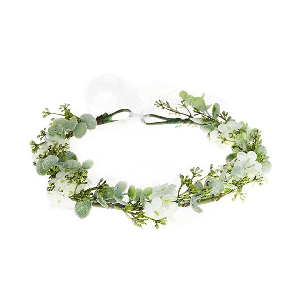 FIDDY898 Green Leaf Flower Crown Eucalyptus Crown Wedding Bridal Maternity Photo Props Headpiece J01