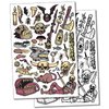Dark Dirty Goblin Dungeon Fantasy Temporary Tattoo Water Resistant Fake Body Art Set Collection - Color (One Sheet)