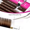 TDANCE Dark Brown Lash Extensions Colored Lash Extensions 0.03/0.05/0.07mm C/D Curl Premium Brown Lashes Salon Use Brown Eyelash Extensions(Dark Brown,0.05-D,8-15mm)