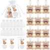 Zhanmai Set of 12 Mini Plush Bears Gift Little Pocket Bear for Kids Inspirational Bear Hug Gift Card Organza Bags for First Day of School Back to School Graduation Party Favors(Lovely Style, 8 cm)