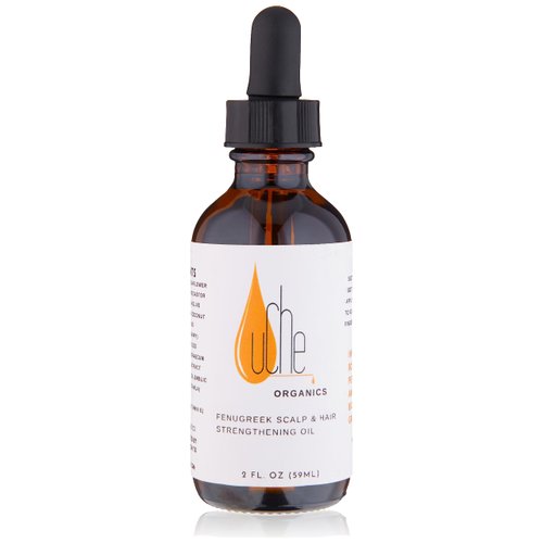 Uche Organics Fenugreek Scalp and Hair Treatment-With Biotin, Amla, Fengreek,Rosemary, Peppermint extract! Nourishing Treatment for Split Ends and Dry Scalp for All Hair Types, 2OZ
