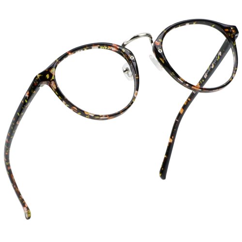 LifeArt Blue Light Blocking Glasses, Anti Eyestrain, Computer Reading Glasses, Gaming Glasses, TV Glasses for Women, Anti Glare (Floral, No Magnification)