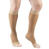 Truform Sheer Compression Stockings, 15-20 mmHg, Women's Knee High Length, Open Toe, 20 Denier, Beige, Medium