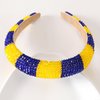 Gmmidea Beaded Rhinestone Headband for Women Girls Fashion Sparkly Crystal Headband Bling Thick Padded Headband Fancy Jeweled Hair Band Festival Hair Accessories C-(Yellow & Blue)