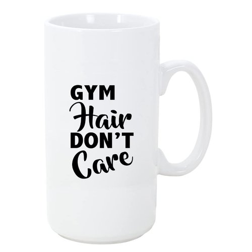 Gym Hair Don't Care Big 20 ounce Ceramic Coffee Mug Tea Cup by Moonlight4225