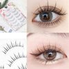 Manga Lashes Natural Look False Eyelashes with Clear Band, Japanese Anime Cosplay Eyelashes Asian Lahes, Reusable Fake Eye Lashes, 5 Pairs