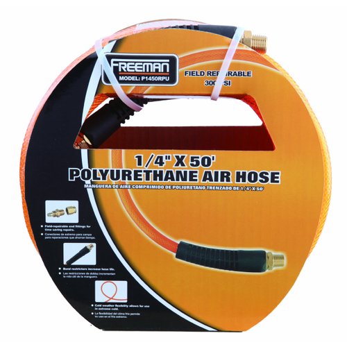Freeman P1450RPU 1/4" x 50' Polyurethane Air Hose with Field Repairable Ends