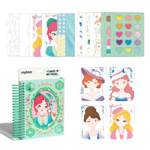 MiDeer Fashion Design Sketchbook with Watercolor Painting, Princess Dress-up Activity Book with S...