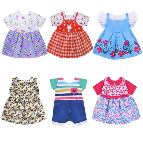 Alive Doll Clothes and Accessories - Baby Doll Dresses Fit for 12 13 14 14.5 Inch Girl Dolls, 6 Sets Doll Outfits Include Doll Dresses, Jumpsuit, Swimsuit Dolls Outfits for Girls Gifts