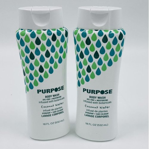 Purpose Moisturizing Conditioning Body Wash, Coconut Water, Dye Free 18oz 2 PACK