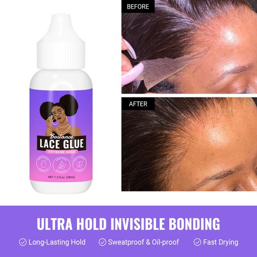 Boslance Lace Wig Glue for Lace Front Wigs，Lace Bonding Glue，2 Pcs HD Wig Cap Stocking Caps Invisible Sheer Stocking Caps for Wigs，1 Pc Elastic Band for Wigs Features Velcro Strap to Lays Down Edges