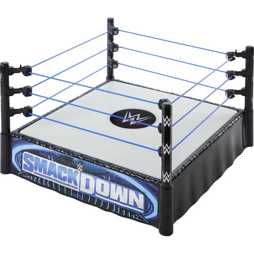 WWE Superstar Ring (14-in) with Spring-Loaded Mat & Real Flex Ropes for Action Figures; Gift for Ages 6 Years Old & Up