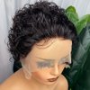 Czrleaty Pixie Cut Wig Human Hair Short Curly Lace Front Wigs Human Hair 13X1 Pixie Wigs for Black Women Natural Black