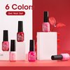 Gellen Red Gel Polish Set, 6 Colors Red Rose Pink Jelly Gel Nail Polish Set, French Tip Gel Polish Set Soak off U/V Light Cured Nail Art Valentines Gifts for Her