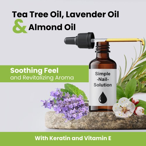 Simple Nail Solution - Tea Tree, Vitamin E, Keratin/Nail Growth, Strengthener and Repair/Revitalizing Cuticle Oil