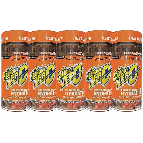 Sqwincher Zero Qwik Stik Sugar Free Electrolyte Powdered Drink Mix Low Calorie - Assorted Flavors And Sizes (Orange, 50 Sticks)
