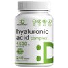 Hyaluronic Acid Supplements 1,500*mg – 240* Capsules, with MSM & Vitamin C – Pure 95% | Non-GMO + Plant Based HA – Supports Healthy Joints, Bones, Connective Tissue, & Skin Hydration