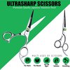 UM Supplies Scissors 6.5 | Premium Barber Shears For Hair Cutting | Multiple Purpose Cutting Scissors | Haircut Scissors For Salon I Women | Mens | kids I Pets | Silver-Green