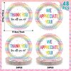 Naozinebi 48PCS Thank You Plates We Appreciate You Party Supplies Appreciation Tableware Thankful Plate Disposable Paper Plate for Teacher Doctor Staff Congratulation Graduate Party Favors 6.7*6.7inch