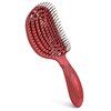 NuWay 4HAIR® DoubleC PRO® U.S. Patented Double Curved Detangling Brush is Hair Dryer Safe (Red)