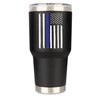 JENVIO Thin Blue Line Police Tumbler | Retirement Gifts Travel Mug w Lid for Coffee Cup/Cold Drinks | Back The Blue | Gear Correctional for Him | Cops Officer Christmas Gift (30 Ounce)