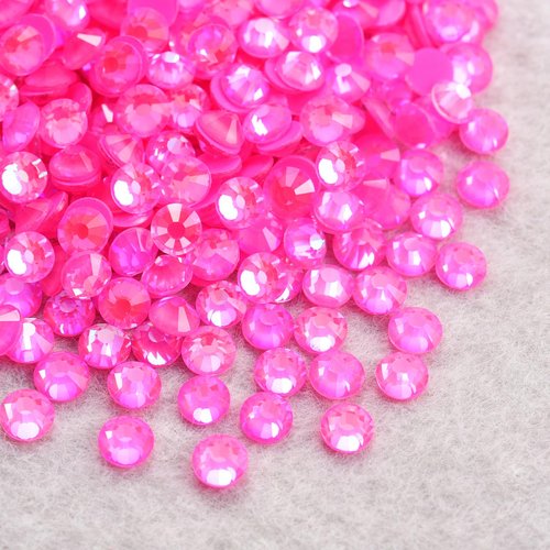 Blinginbox Flatback Glass Rhinestones,Luminous Gems 1440pcs Non Hotfix Crystal Rhinestones for Nail Crafts Clothes Tumblers Face Makeup,Rose AB Luminous,SS20…