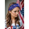 Gmmidea 4th of July Headband for Women Girls American Flag Jeweled Knotted Headband Rhinestone Star Flag Patriotic Headband Wide Top Cute Independence Day Hair Band A-Blue