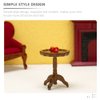 LOGOFUN 2 Pcs Miniature Wooden Table 1:12 Scale Round End Table Model Dollhouse Furniture Accessories