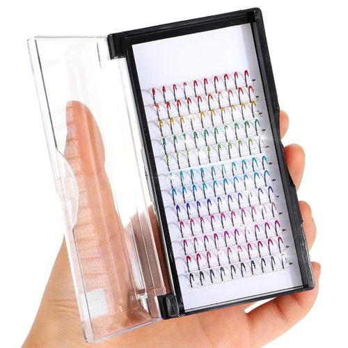 COMNICO Glitter Lash Extensions, 120 Pcs 12 Colored Wide Individual Lashes Cluster DIY Eyelash Extensions Single Eye Lash Professional Supplies for Personal Makeup